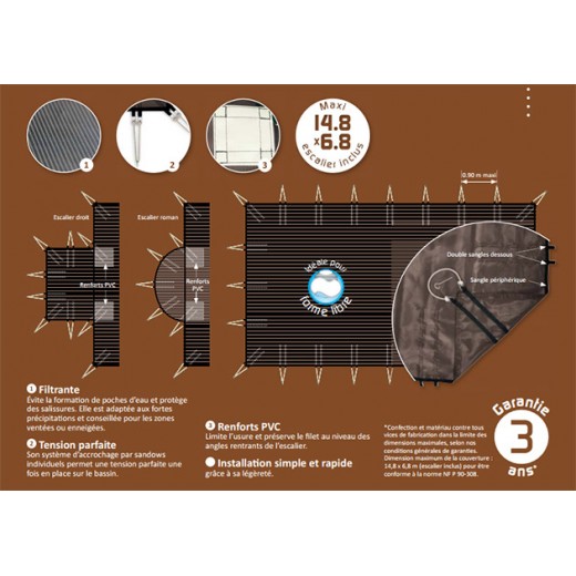 Couverture d'hivernage et de sécurité manuelle Albon GRILLE COLD
