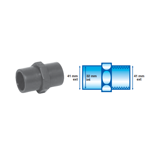 Réduction 32F / 1’’F - Taraudé à l’intérieur - Lisse à l’extérieur